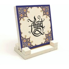 Sadrazam Geleneksel Hat Sanatı ile Doğal Taş Üzerine Yazılı Masaüstü Isimlik