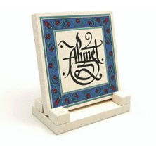 Sadrazam Geleneksel Hat Sanatı ile Doğal Taş Üzerine Yazılı Masaüstü Isimlik