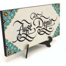 Sadrazam Geleneksel Hat Sanatı ile Mdf Üzerine Yazılı Masaüstü Isimlik