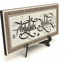 Sadrazam Geleneksel Hat Sanatı ile Mdf Üzerine Yazılı Masaüstü Isimlik