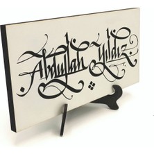 Sadrazam Geleneksel Hat Sanatı Ile Mdf Üzerine Yazılı Masaüstü Isimlik