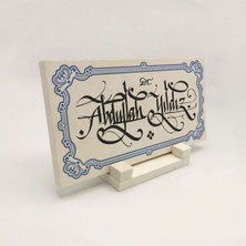 Sadrazam Geleneksel Hat Sanatı ile Doğal Taş Üzerine Yazılı Masaüstü Isimlik