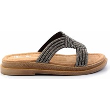 Bambi Siyah Taşlı   Kadın Terlik K04823004687