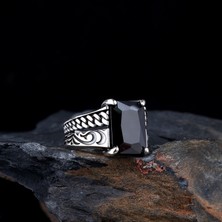 Tesbih Sepetim Zirkon Taşlı Örgü Model 925 Ayar Gümüş Erkek Yüzük