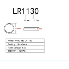 Oxford 1 Kart 10 Adet Nosy Crow Sesli Kitap Pili 1 Kart 10 Adet AG10/LR1130/LR54/L721/189 1.5V Alkalin Pil