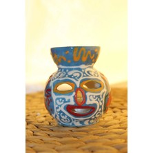 Buhardanlık Seramik El Işi Çini Motifli Buhurdanlık Mini Açık Mavi