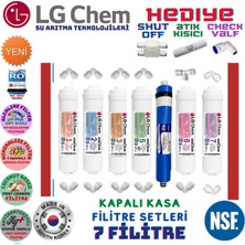 LG CHEM 7 Filitre 14 Aşama 90 Gpd Membran Gümüş Iyonlu Alkalı ve 7 Mineralli Su Arıtma Cihazı Filitre Seti