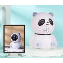 Blue İnter Qasul Işıklı Alarmlı Kamera Panda Kılıflı 360 Derece Dönebilen  Gece Görüşüyle ​​iç Mekan Güvenlik Kamerası