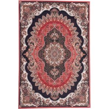 Carpettex Bambu Halı Ipeksi Yumuşak Su ve Leke Tutmaz Klasik Desenli Kahve Kırmızı Renklerde Halı