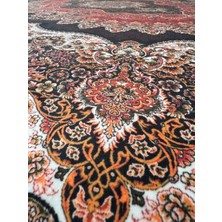 Carpettex Bambu Halı Ipeksi Yumuşak Su ve Leke Tutmaz Klasik Desenli Kahve Kırmızı Renklerde Halı