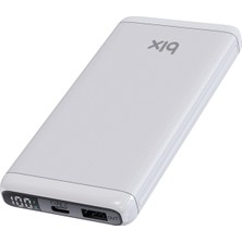 Bix BXPB107 10000MAH 20W Pd Type-C ve Usb-A Scp 22.5W Qc 3.0 18W Çift Çıkışlı LED Ekranlı Powerbank Beyaz
