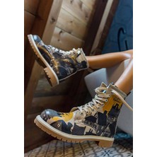 Kadın Vegan Deri Siyah Uzun Bot - Night Lovers Tasarım