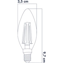 Heka Dekoratif Mum LED Avize Ampulü Rustik E14 6W 6500K Beyaz Işık 10'lu Erd-93
