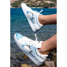 Erkek Vegan Deri Beyaz Sneakers - Meet me Halfway Tasarım