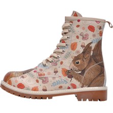 Kadın Vegan Deri Bej Uzun Bot - Squirrel Tasarım