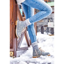 Kadın Vegan Deri Mavi Bilekte Bot - Birds Have Wings Tasarım