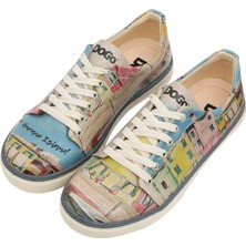 Kadın Vegan Deri Çok Renkli Sneakers - Burano Island Tasarım