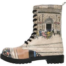 Kadın Vegan Deri Bej Fermuarlı Uzun Bot - Cafe Wien Tasarım