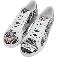 Erkek Vegan Deri Beyaz Günlük Sneakers - No Limits Tasarım