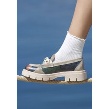 Kadın Vegan Deri Çok Renkli Loafer - Petals Tasarım