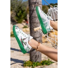 Kadın Vegan Deri Beyaz Sneakers - Soar the Sky Tasarım