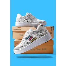 Kadın Vegan Deri Beyaz Sneakers - Never Say Never Tasarım