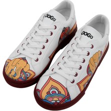 Kadın Vegan Deri Beyaz Sneakers - India Tasarım