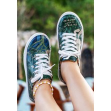 Kadın Vegan Deri Çok Renkli Sneakers - The Forest Always Whispers Tasarım