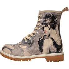 Kadın Vegan Deri Gri Uzun Bot - Go Back to Being Yourself Tasarım