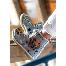 Kadın Vegan Deri Mavi Uzun Bot - Hello My Hooman Tasarım