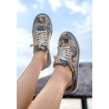 Kadın Vegan Deri Çok Renkli Sneakers - Le Parisien Tasarım