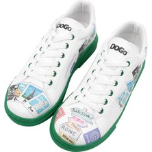 Kadın Vegan Deri Beyaz Sneakers - Ready to Travel Tasarım