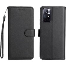 Manyi Mall Xiaomi Poco M4 Pro 5g Için Flip Case Yüksek Kalite Deri Kart Yuvası ile (Yurt Dışından)