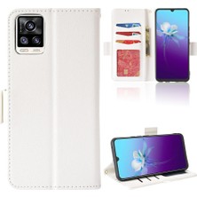 Mellow Shop Vivo V20 Yan Toka Manyetik Kart Yuvaları Için Kılıf Tutucu Cüzdan Pu Deri (Yurt Dışından)