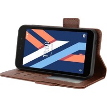 Mellow Shop Wiko Y52 Pu Deri Kart Yuvaları Tutucu Için Kılıf Yan Toka Cüzdan Manyetik (Yurt Dışından)