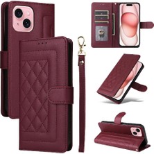 Mellow Shop Iphone 15 Için Flip Case Deri Kılıf Cüzdan Darbeye Basit Iş (Yurt Dışından)