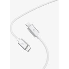 Spigen ArcWire USB-C to Lightning (2 Metre) Hızlı Şarj/Data Kablosu MFI Lisanslı DuraBend PB2200 White - ACA04467