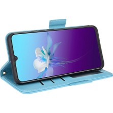 Mellow Shop Vivo V20 Yan Toka Manyetik Kart Yuvaları Için Kılıf Tutucu Cüzdan Pu Deri (Yurt Dışından)