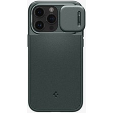 Spigen iPhone 15 Pro Kılıf Optik Armor MagFit MagSafe özellikli Abyss Green - ACS06739