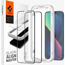 Spigen iPhone 14 Plus / iPhone 13 Pro Max Cam Ekran Koruyucu Kolay Kurulum Glas.tR Align Master Full Cover (2 Adet) Black - AGL03377