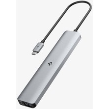 Spigen ArcDock 85W Güç Adaptörü 9in1 USB-C Multi Hub / Çoklayıcı 9 Port / 4k 60hz / Ethernet 1Gbps / MacBook PD2306 Space Gray - ACA06388