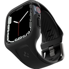 Spigen Apple Watch 45mm (Seri 9/8/7) Kılıf & Kordon Kayış Liquid Air Pro Black - ACS04182