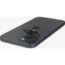 Spigen iPhone 15 / 15 Plus / 14 / 14 Plus Kamera Lens Camı Koruyucu Glas.tR Optik (2 Adet) Black - AGL06917