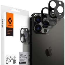 Spigen iPhone 13 Pro Max / iPhone 13 Pro Kamera Lens Camı Koruyucu Glas.tR Optik (2 Adet) Black - AGL03381