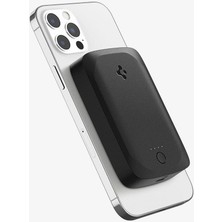 Spigen MagFit 5000 mAh Taşınabilir (7.5W) Manyetik Kablosuz Şarj Cihazı iPhone için MagSafe özellikli Powerbank ArcHybrid Black - ABA04241