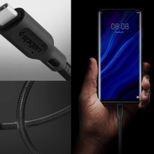 Spigen USB-C to USB-C 1 Metre Kevlar Kablo 100W Güç / PPS 2.0 Super Hızlı Şarj / Data Type-C Kurşun Geçirmez Örgü Ekstra Dayanıklı DuraSync C10C3 Black - 000CA25705