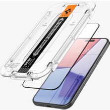 Spigen iPhone 15 Plus Cam Ekran Koruyucu Kolay Kurulum GLAS.tR EZ Fit Full Cover HD Black (2 Adet) - AGL06884