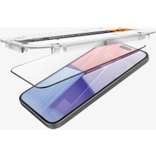 Spigen iPhone 15 Plus Cam Ekran Koruyucu Kolay Kurulum GLAS.tR EZ Fit Full Cover HD Black (2 Adet) - AGL06884