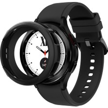 Spigen Galaxy Watch 4 Classic (42mm) ile Uyumlu Kılıf Liquid Air Kaymaz Dokulu Yüzey Siyah Kapak - ACS03141 (Spigen TR Garantili)