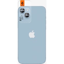 Spigen iPhone 15 / 15 Plus / 14 / 14 Plus Kamera Lens Camı Koruyucu Glas.tR EZ Fit Optik Pro (2 Adet) Blue - AGL07166